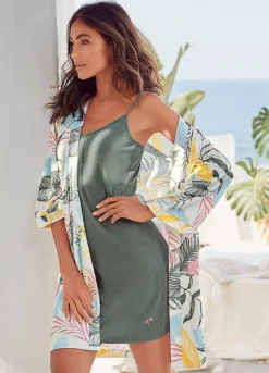 Vivance Dreams Leaf Print Kimono -Lascana Outlet Shop Vivance Dreams Leaf Print Kimono57283354FRSP W01