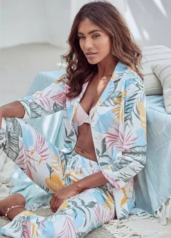 Vivance Dreams Leaf Print Pyjamas -Lascana Outlet Shop Vivance Dreams Leaf Print Pyjamas69524956FRSP W02