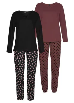 Vivance Dreams Pack Of 2 Star Print Pyjamas
