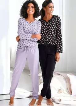 Vivance Dreams Pack Of 2 Star Print Pyjamas 7 Vivance Dreams Pack Of 2 Star Print Pyjamas -Lascana Outlet Shop Vivance Dreams Pack of 2 Star Print Pyjamas88843156FRSP W01