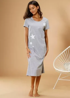 Vivance Dreams Star Print Jersey Nightie -Lascana Outlet Shop Vivance Dreams Star Print Jersey Nightie11248122FRSP W02