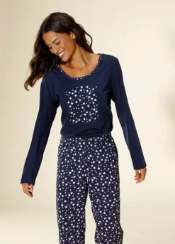 Vivance Dreams Star Print Pyjamas -Lascana Outlet Shop Vivance Dreams Star Print Pyjamas23805216FRSP W01