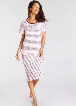 Vivance Dreams Stripe Short Sleeve Midi Nightie