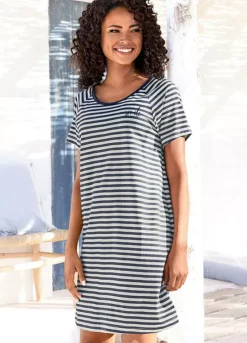 Vivance Dreams Striped Short Sleeve Nightie