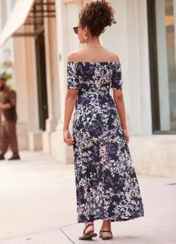 Vivance Floral Bardot Maxi Dress 7 Vivance Floral Bardot Maxi Dress -Lascana Outlet Shop Vivance Floral Bardot Maxi Dress69329813FRSP W01