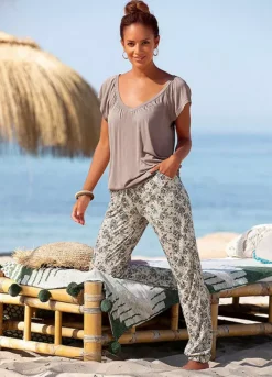 Vivance Floral Print Jersey Pants -Lascana Outlet Shop Vivance Floral Print Jersey Pants69124800FRSP W02