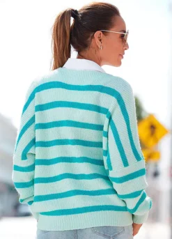 Vivance Oversized Striped Jumper 7 Vivance Oversized Striped Jumper -Lascana Outlet Shop Vivance Oversized Striped Jumper10482223FRSP W01