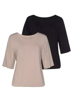 Vivance Pack Of 2 Ruffle Sleeve T-Shirts