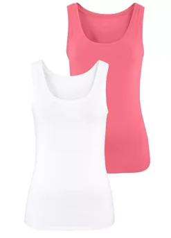 Vivance Pack Of 2 Vests 9 Vivance Pack Of 2 Vests -Lascana Outlet Shop Vivance Pack of 2 Vests458007FRSC