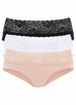 Vivance Pack Of 3 Lace Trim Briefs