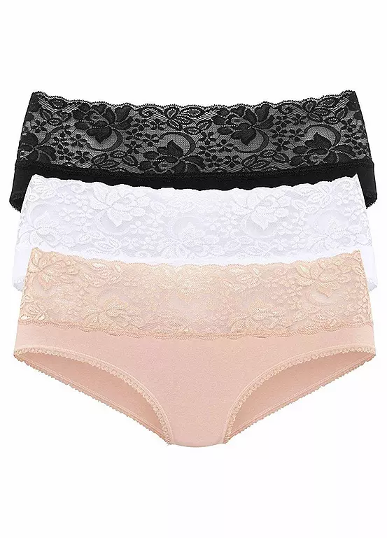 Vivance Pack Of 3 Lace Trim Briefs 1 Vivance Pack Of 3 Lace Trim Briefs