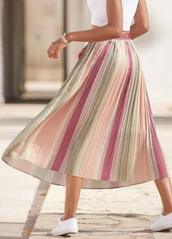 Vivance Pleated Midi Skirt -Lascana Outlet Shop Vivance Pleated Midi Skirt67079649FRSP W01