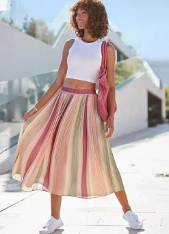 Vivance Pleated Midi Skirt -Lascana Outlet Shop Vivance Pleated Midi Skirt67079649FRSP W03