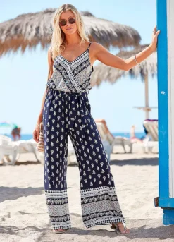 Vivance Printed Wrap Summer Jumpsuit 8 Vivance Printed Wrap Summer Jumpsuit -Lascana Outlet Shop Vivance Printed Wrap Summer Jumpsuit94134552FRSP W02