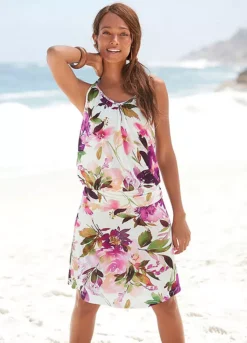 Beachtime Floral Print Jersey Dress