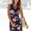 Beachtime Sleeveless Floral Print Dress