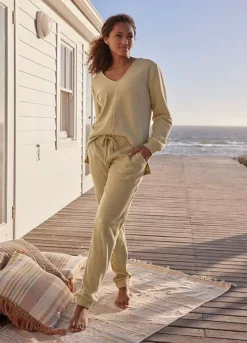 S.Oliver Elasticated Waist Ribbed Straight Leg Joggers -Lascana Outlet Shop s.Oliver Elasticated Waist Ribbed Straight Leg Joggers86247814FRSP W02