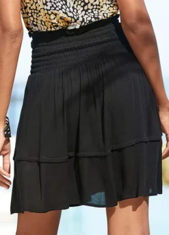 S.Oliver Flounced Crinkle Mini Skirt -Lascana Outlet Shop s.Oliver Flounced Crinkle Mini Skirt67272966FRSP W01